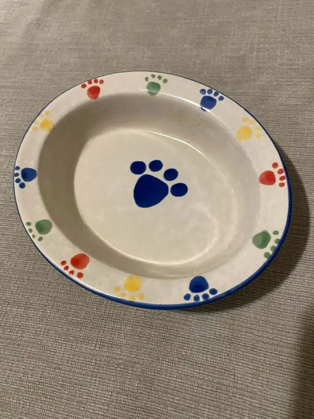 Rainbow Paw Pet Bowl 6.5 by 5.25, 1 inch deep